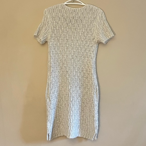 Dex Oatmeal Knit Short Sleeve V-Neck Sweater Dress – Size Medium EUC - Picture 7 of 13